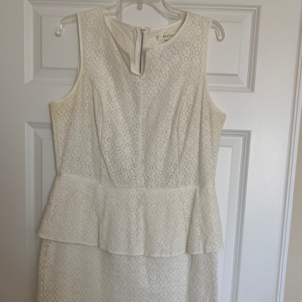 White max studio knee length dress